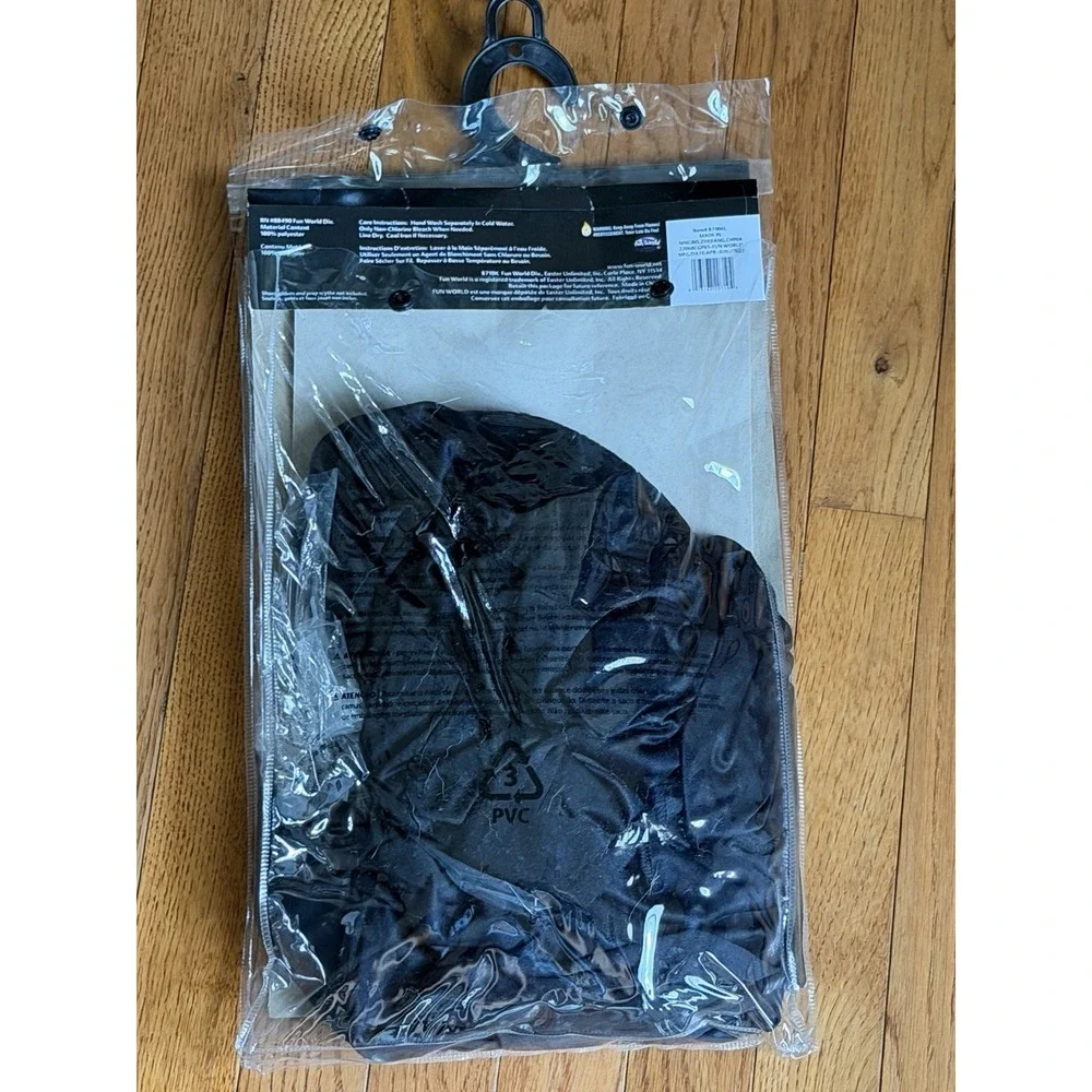 Fun World Unknown Phantom Halloween Costume Kids Large 12-14 Black Robe Mask
